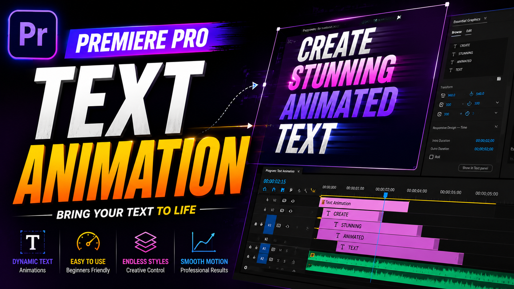 Premiere pro text animation